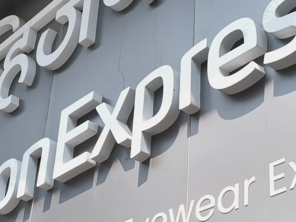 Built-up dimensional letters on a showroom frontage, made by ART CENTRRAL, Pune