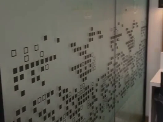 Frosted glass film and office partition branding by ART CENTRRAL, Pune